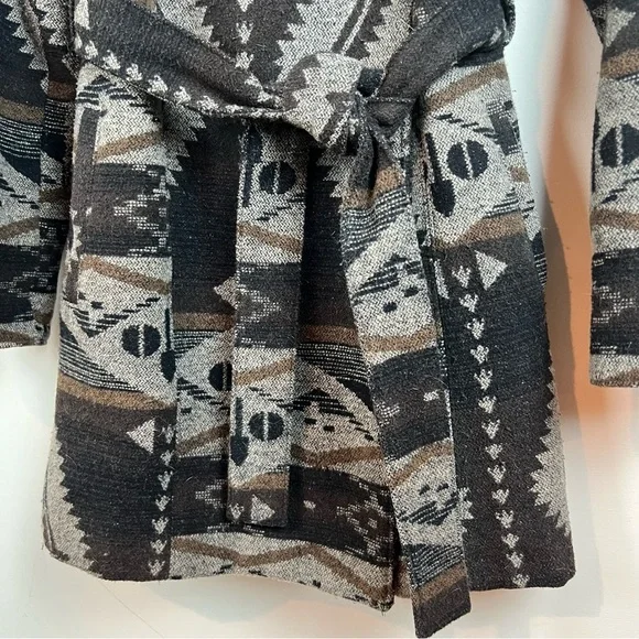 Coldwater Creek Southwestern Wool Blanket Wrap Coat Western Equestrian Aztec M - Picture 4 of 12